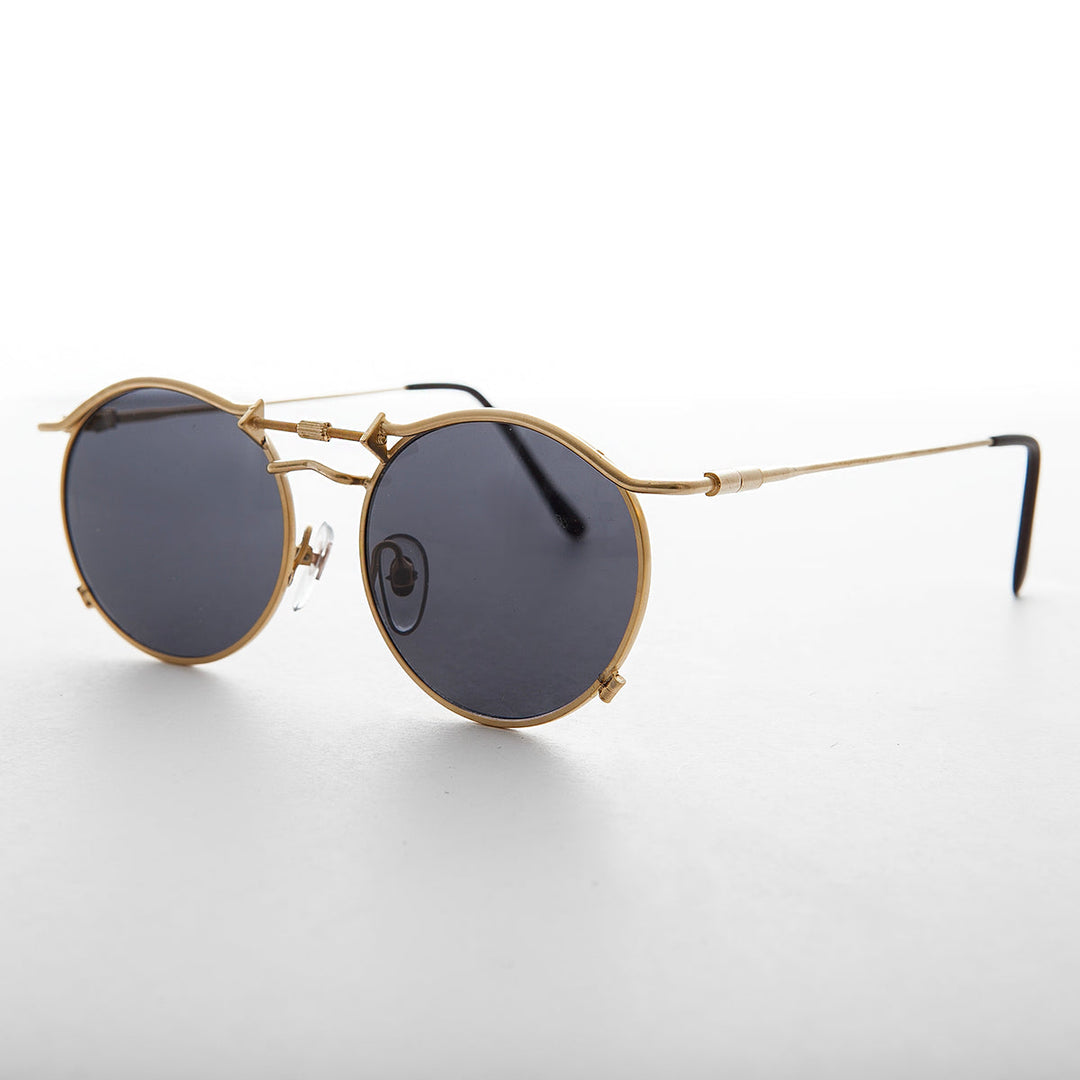 Round 90s Goth Vintage Sunglass - Mackaveli