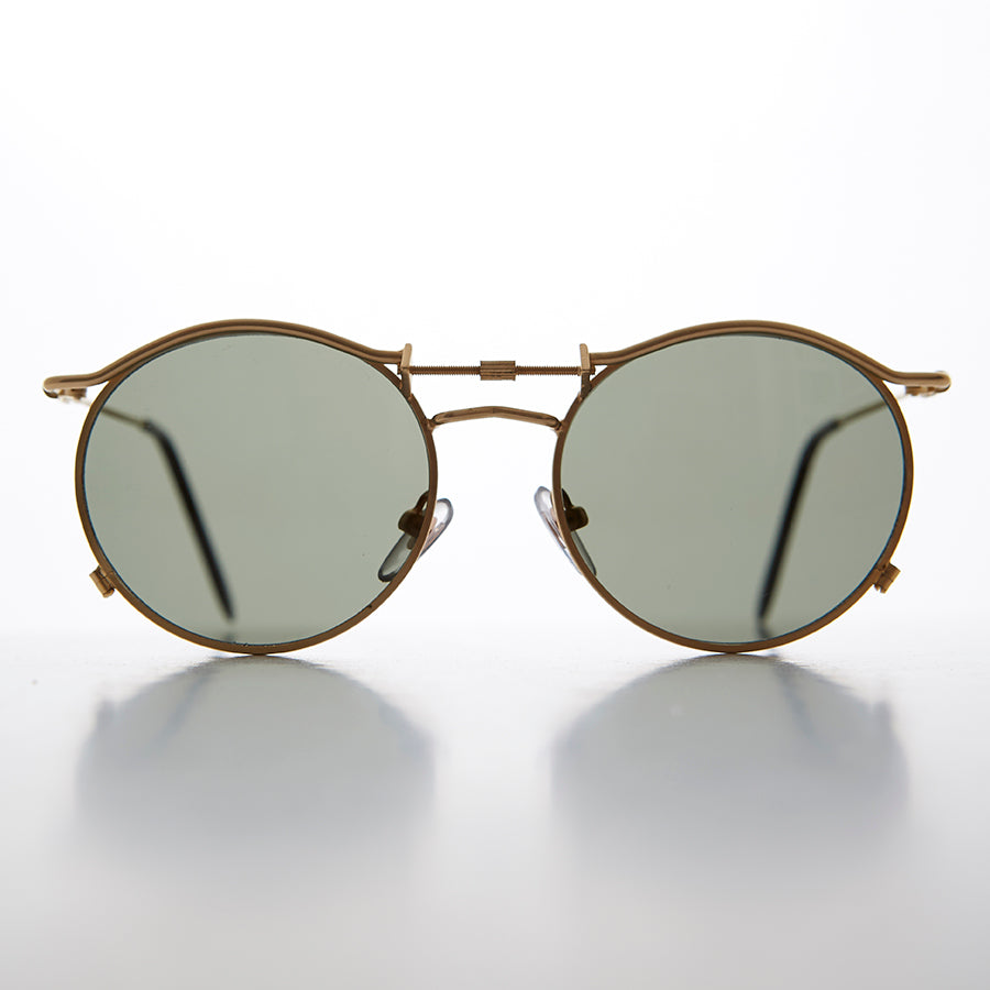 Round 90s Goth Vintage Sunglass - Mackaveli