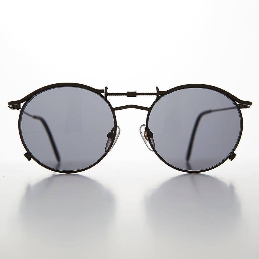 Round 90s Goth Vintage Sunglass - Mackaveli