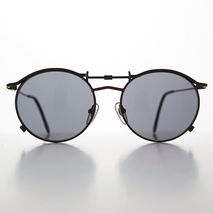 Round 90s Goth Vintage Sunglass - Mackaveli