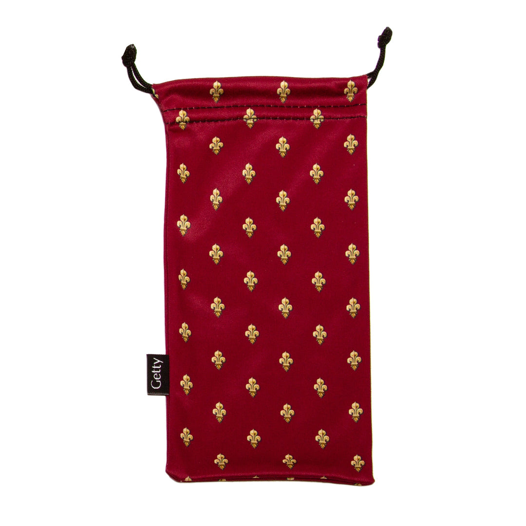 Multipurpose Travel Pouch - Maroon Fleur-de-lis Pattern