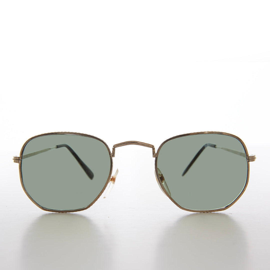 Square Metal Sunglasses with Glass Lenses - Mika