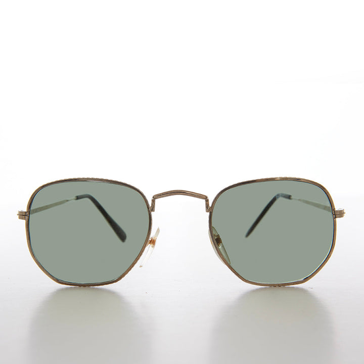 Square Metal Sunglasses with Glass Lenses - Mika