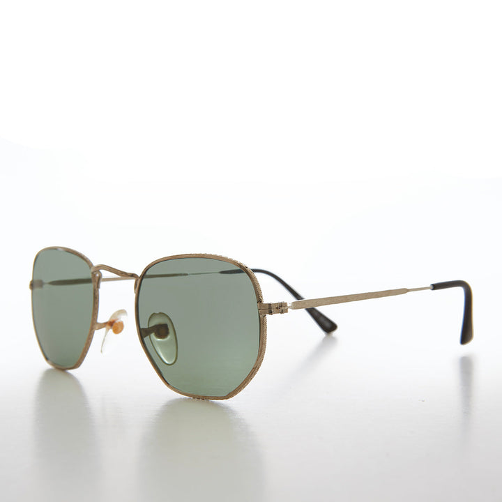 Square Metal Sunglasses with Glass Lenses - Mika