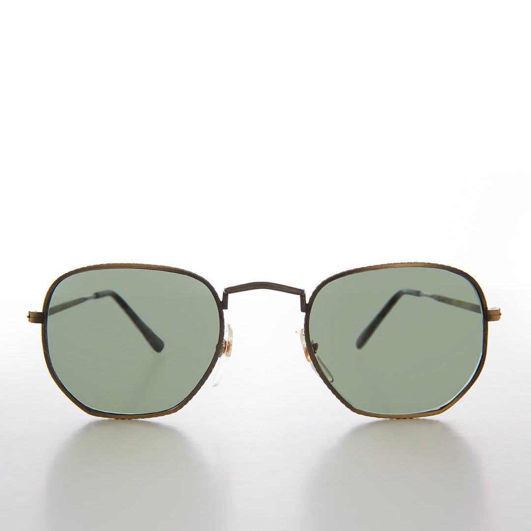 Square Metal Sunglasses with Glass Lenses - Mika