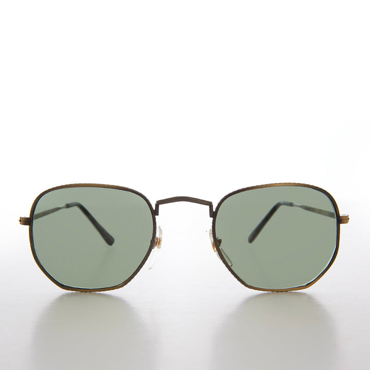 Square Metal Sunglasses with Glass Lenses - Mika