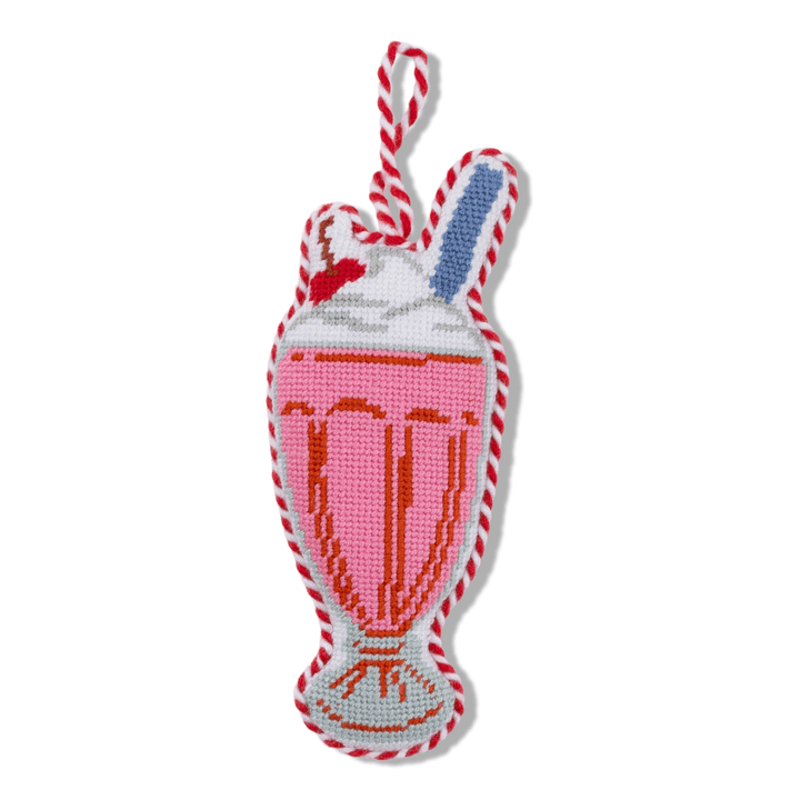 Needlepoint Icon Ornament - Milkshake