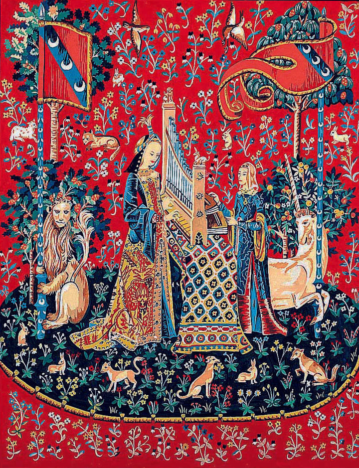 Needlepoint canvas for halfstitch without yarn Can.Seul Lady With A Unicorn MRC1432206 Margot de Paris Printed Tapestry Canvas