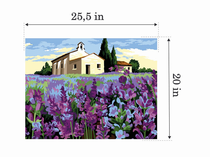 Needlepoint canvas for halfstitch without yarn In The Lavenders MRC15253 Margot de Paris Printed Tapestry Canvas