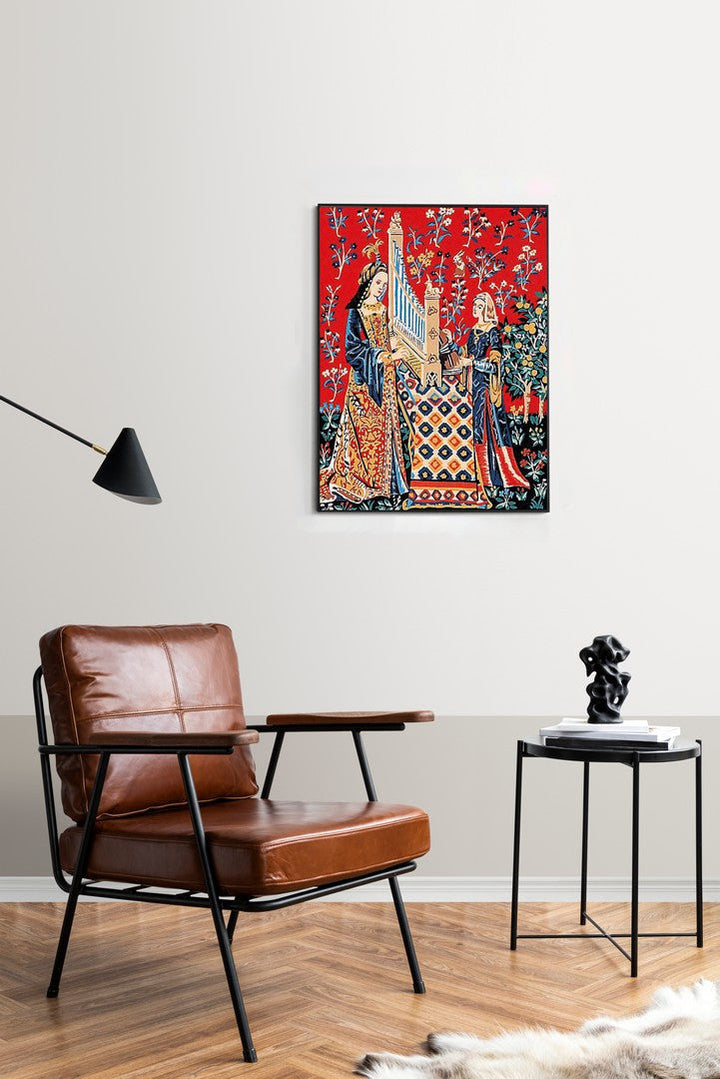 Needlepoint canvas for halfstitch without yarn Lady Unicorn Hearing MRC1531137 Margot de Paris Printed Tapestry Canvas