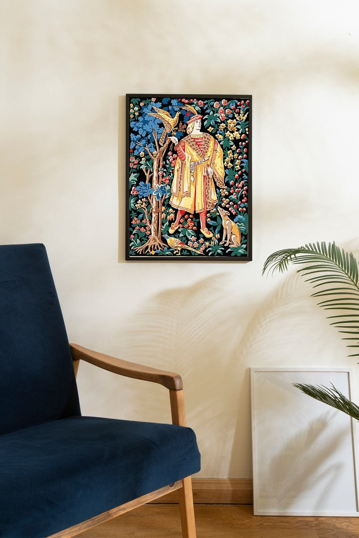 Needlepoint canvas for halfstitch without yarn The Falconer MRC1531148 Margot de Paris Printed Tapestry Canvas