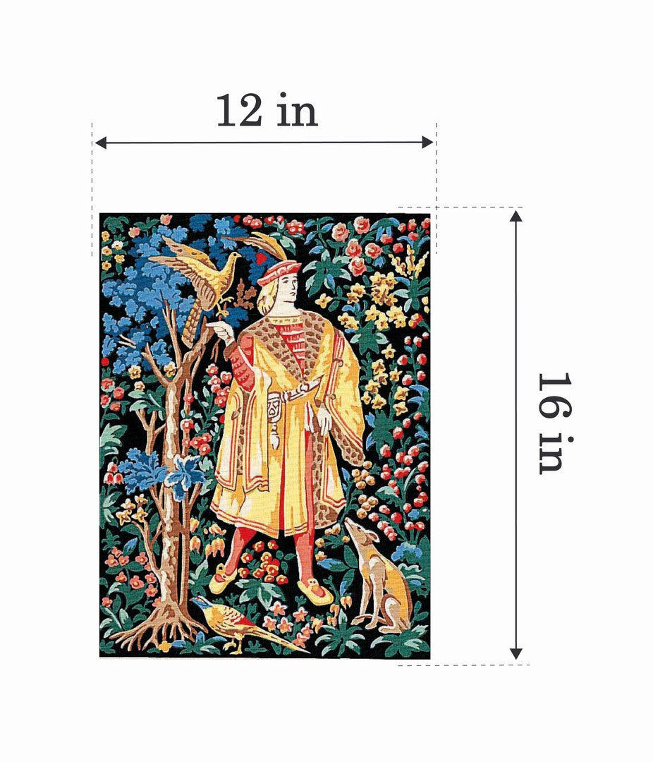 Needlepoint canvas for halfstitch without yarn The Falconer MRC1531148 Margot de Paris Printed Tapestry Canvas