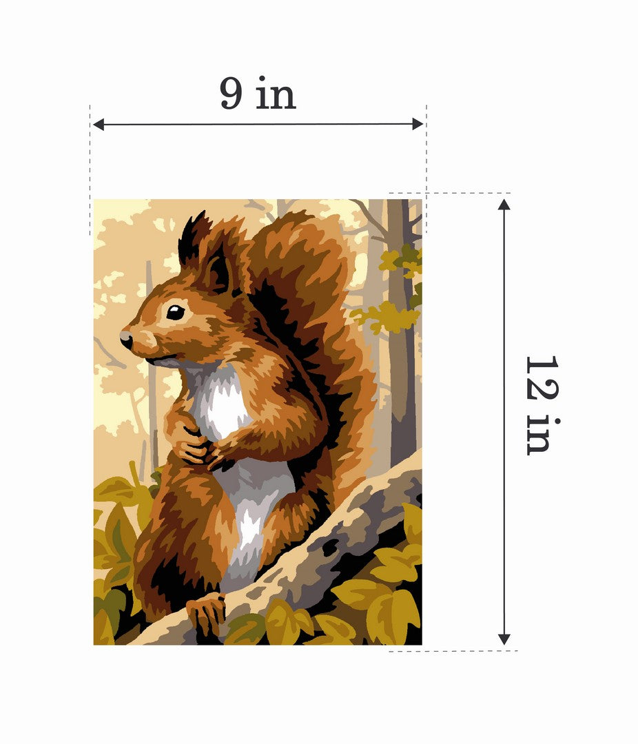 Needlepoint canvas for halfstitch without yarn The Squirrel Unit MRCU722344 Margot de Paris Printed Tapestry Canvas