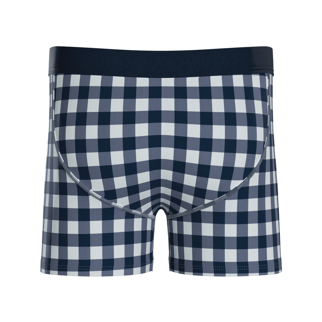 The Mad for Plaid | Navy Gingham Boy's Boxer Briefs