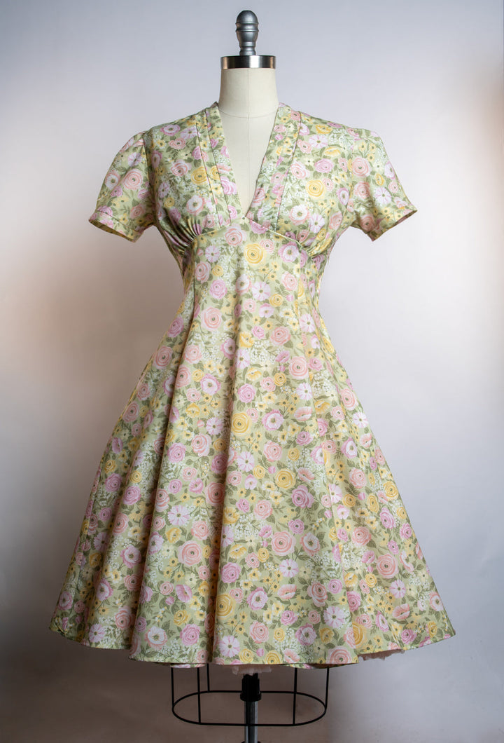 Madison Dress - Abigail Floral, Green
