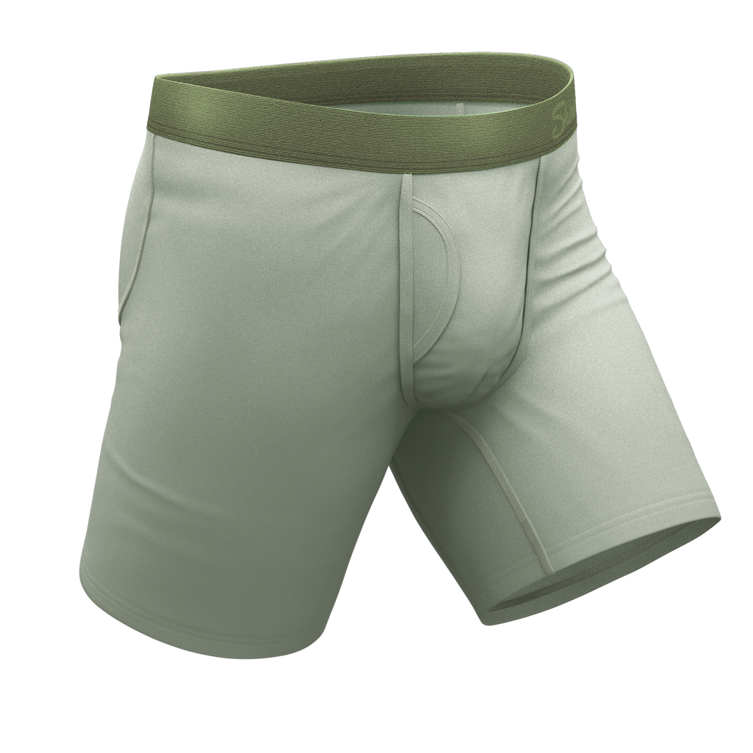 The Manzanilla | Olive Green Long Leg Ball Hammock® Pouch Underwear With Fly