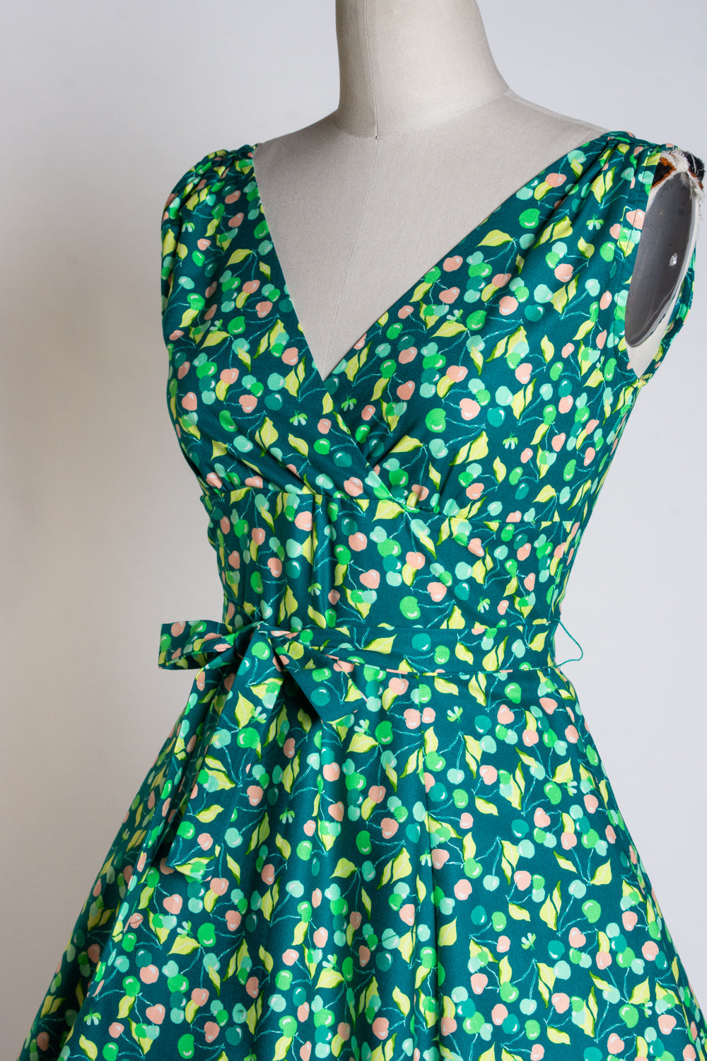 Marie Dress - Green Cherries *sale