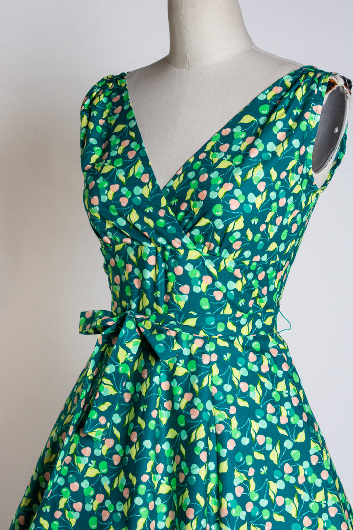 Marie Dress - Green Cherries *sale