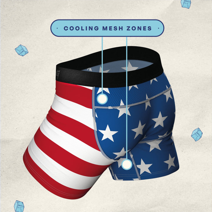The Mascot | American Flag paradICE™ Cooling Ball Hammock® Underwear With Fly