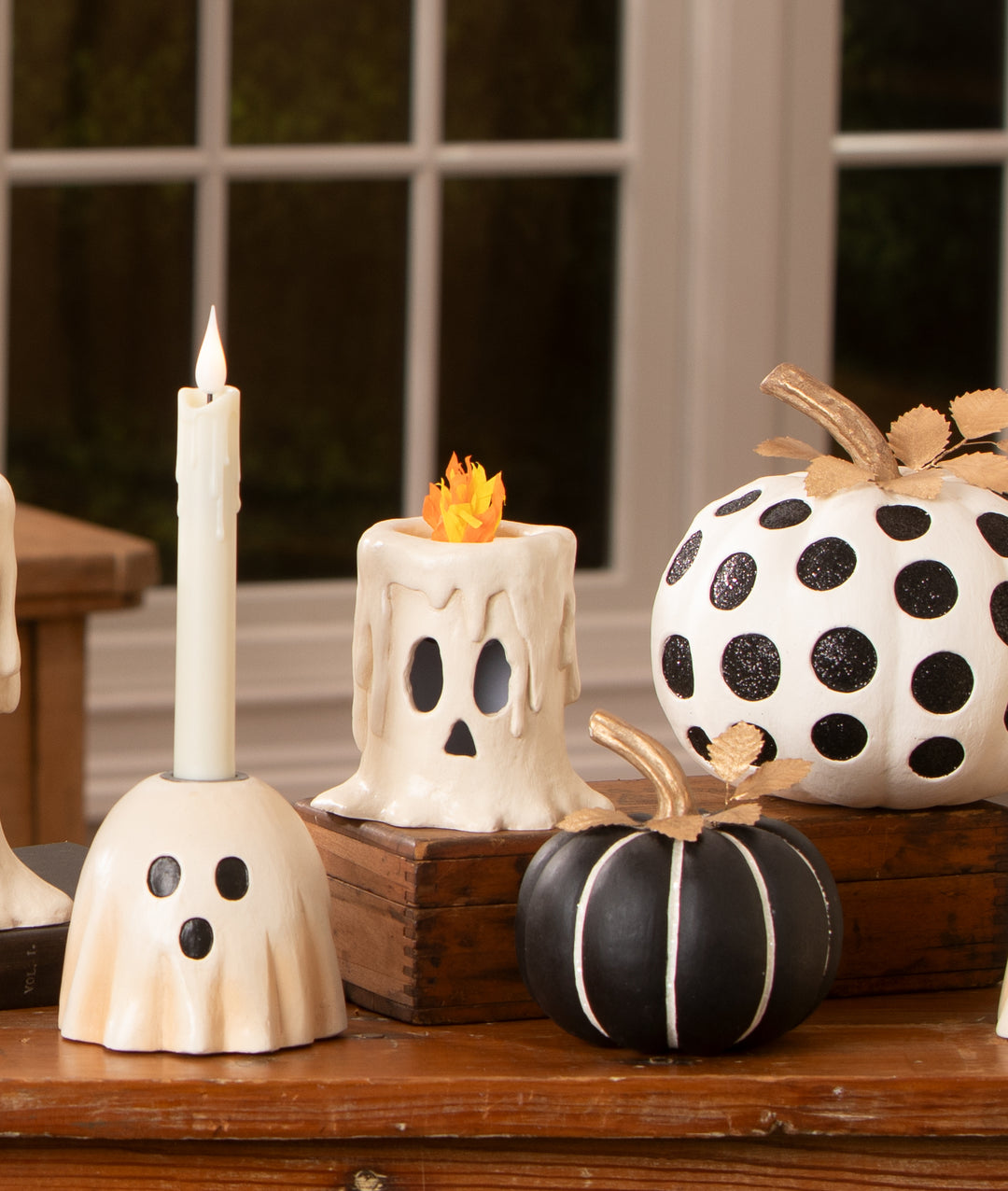 Medium Dottie Blanc Pumpkin by Bethany Lowe Designs, image 4