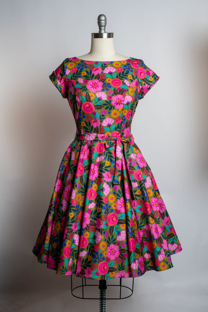 Melody Dress- Gloria's Garden, Olive