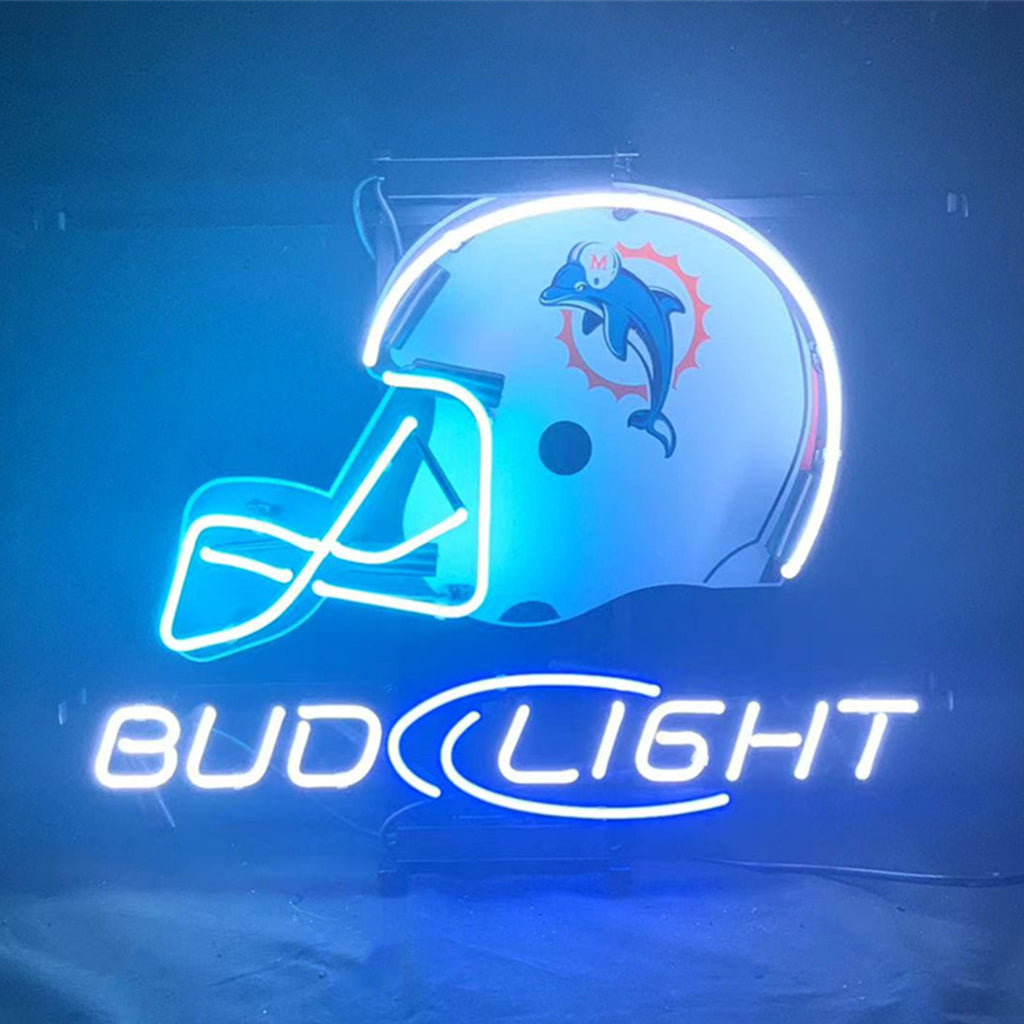 Miami Dolphins Helmet Bud Light Neon Light Sign