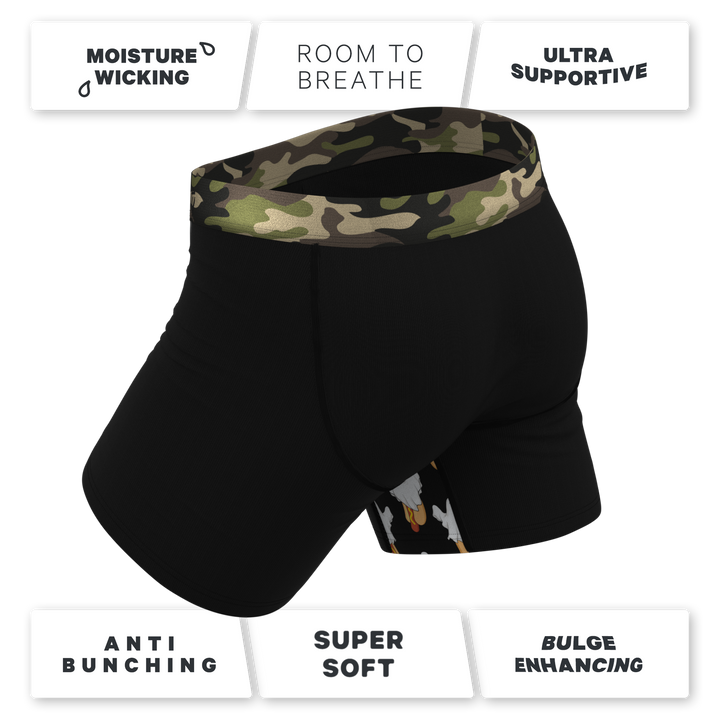 The Midnights | Black and Camo Ball Hammock® Pouch Underwear With Fly