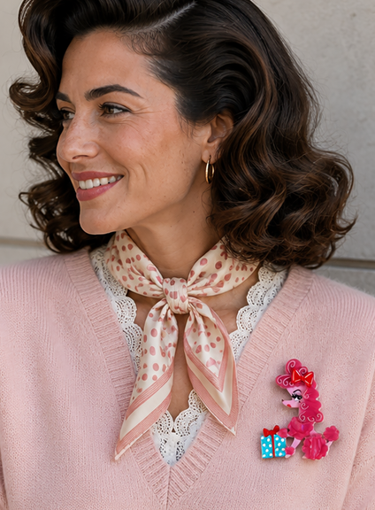 Mimi Loves Christmas Brooch by Miss Fluff x Lipstick & Chrome