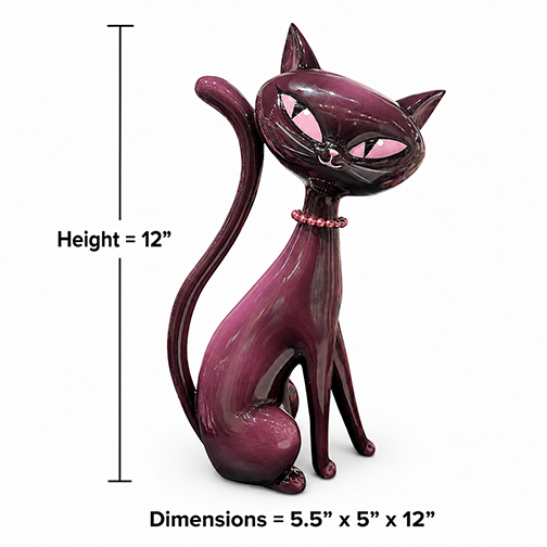 Minxy Kitten 12" Atomic Black Cat w/ Pearl Necklace Figurine | Miss Fluff December Diamonds – SHIPS JULY