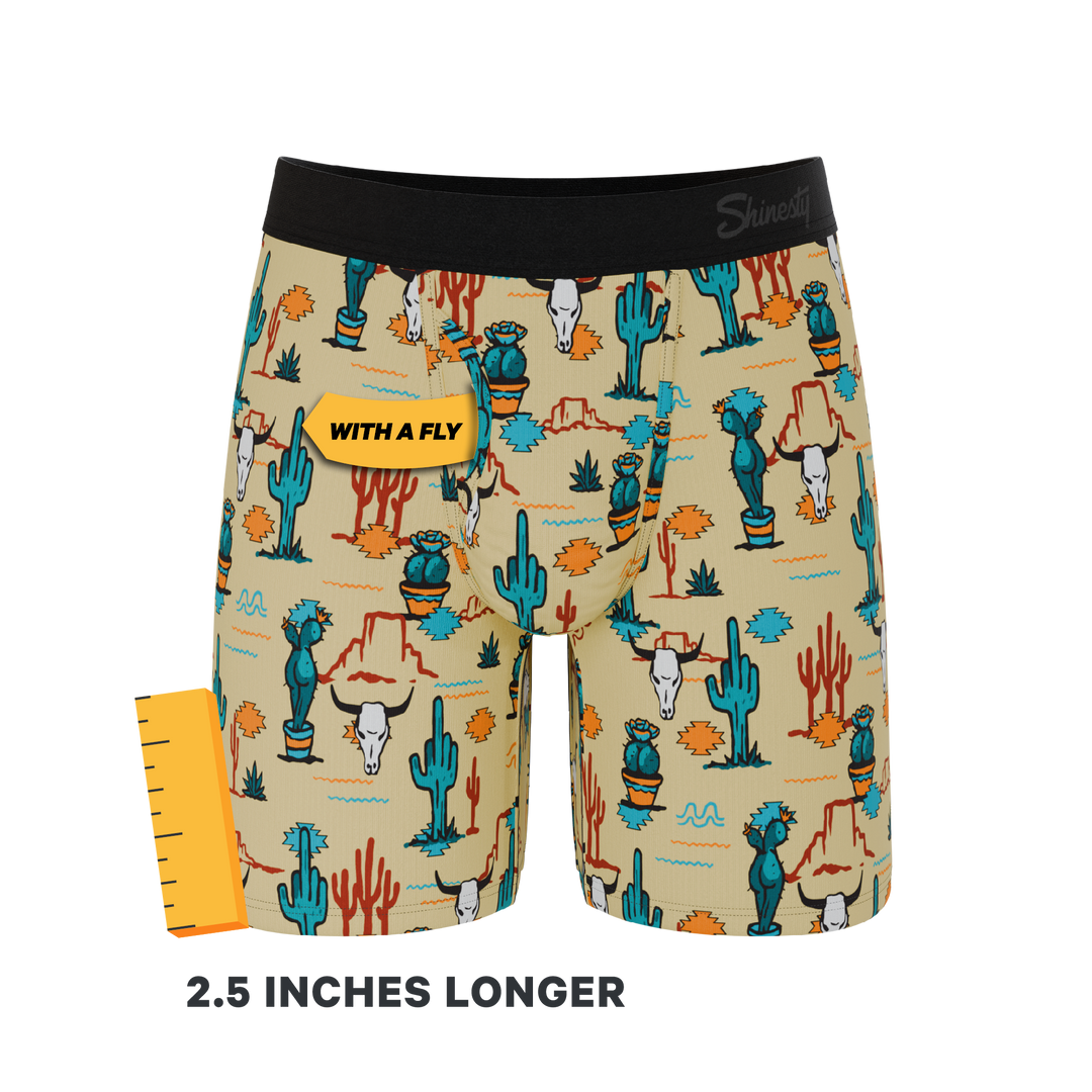 The Mirage | Western Cactus Long Leg Ball Hammock® Pouch Underwear With Fly