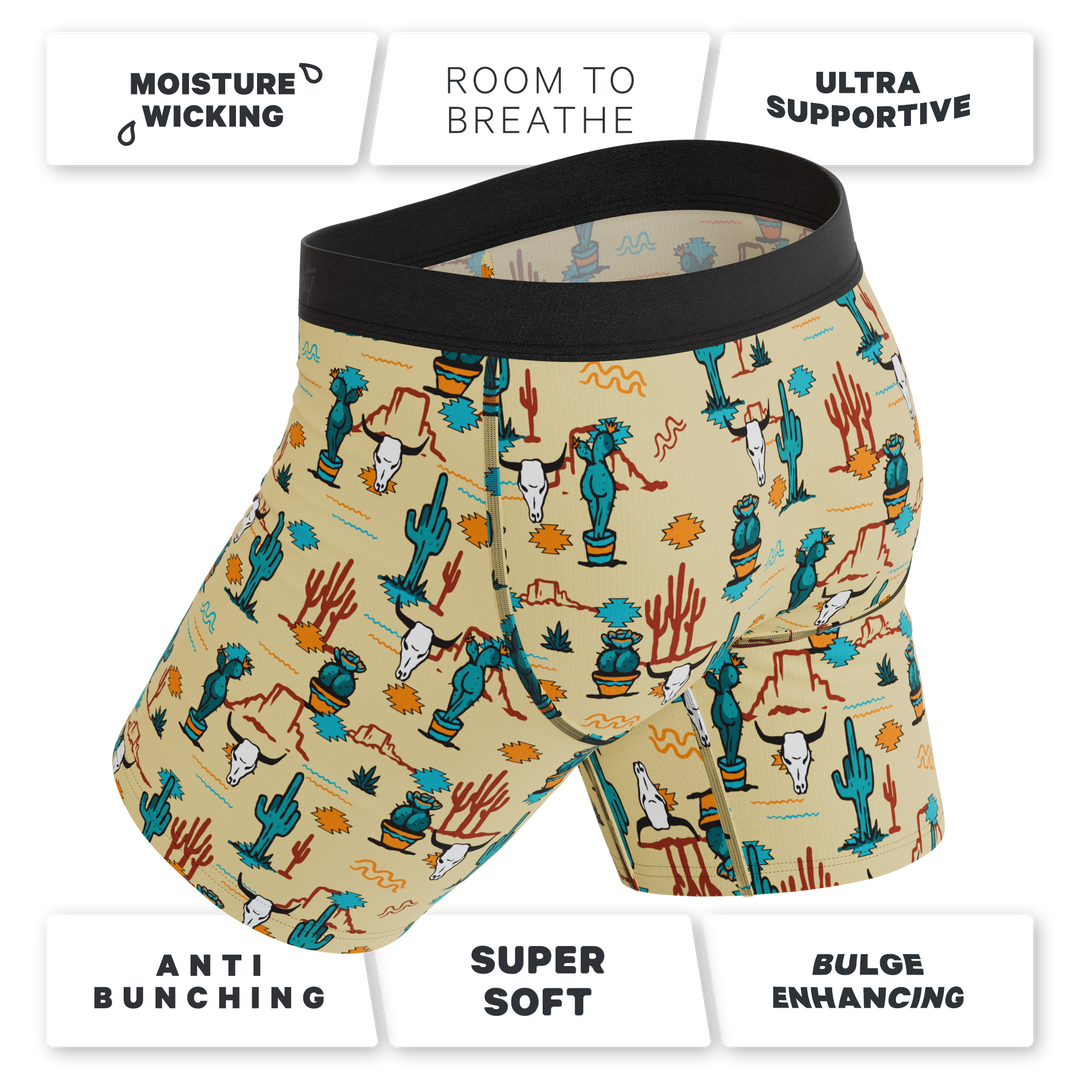 The Mirage | Western Cactus Long Leg Ball Hammock® Pouch Underwear With Fly