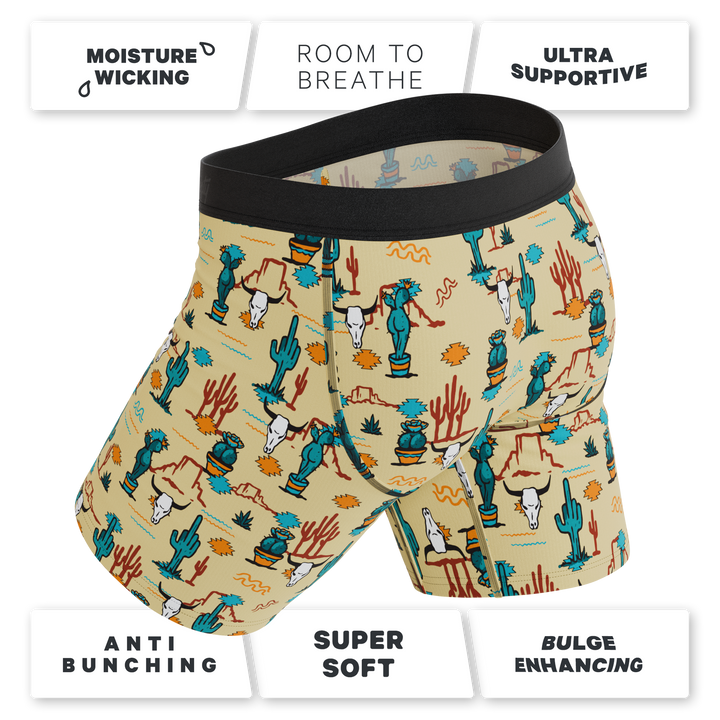 The Mirage | Western Cactus Long Leg Ball Hammock® Pouch Underwear With Fly