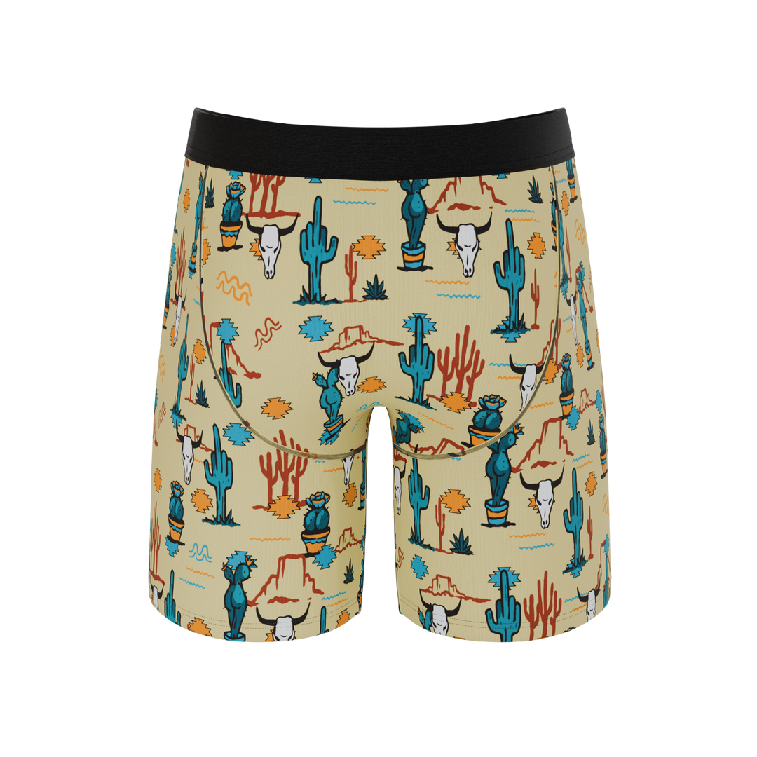 The Mirage | Western Cactus Long Leg Ball Hammock® Pouch Underwear With Fly