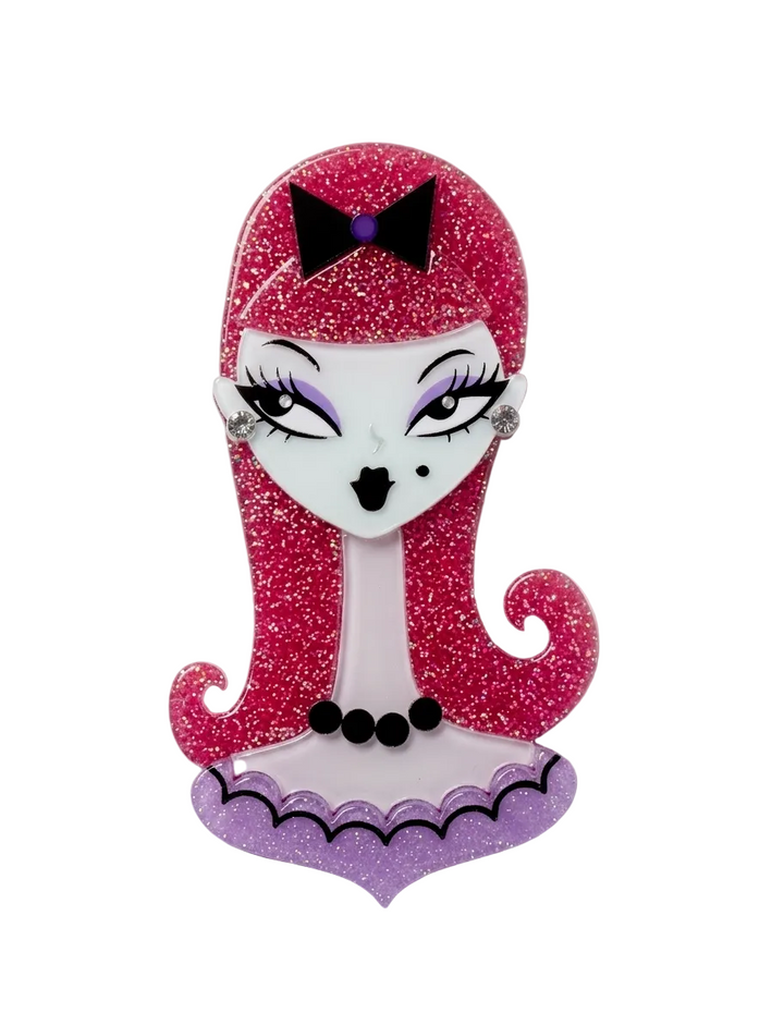Miss fluff spooky dolls bubblegum boo brooch lipstick and chrome