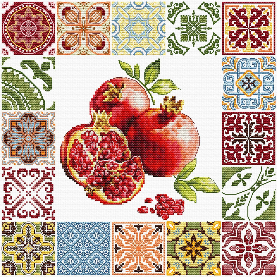 Mosaic Heart of the Pomegranate B7058L Counted Cross-Stitch Kit