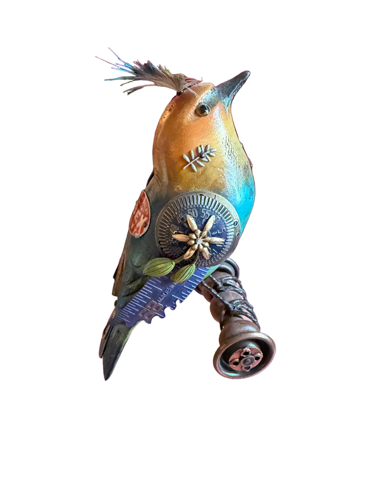 Mullanium Handmade Steampunk Bird Sculpture
Signed by Jim & Tori Mullan
5.5 Inches Tall 2