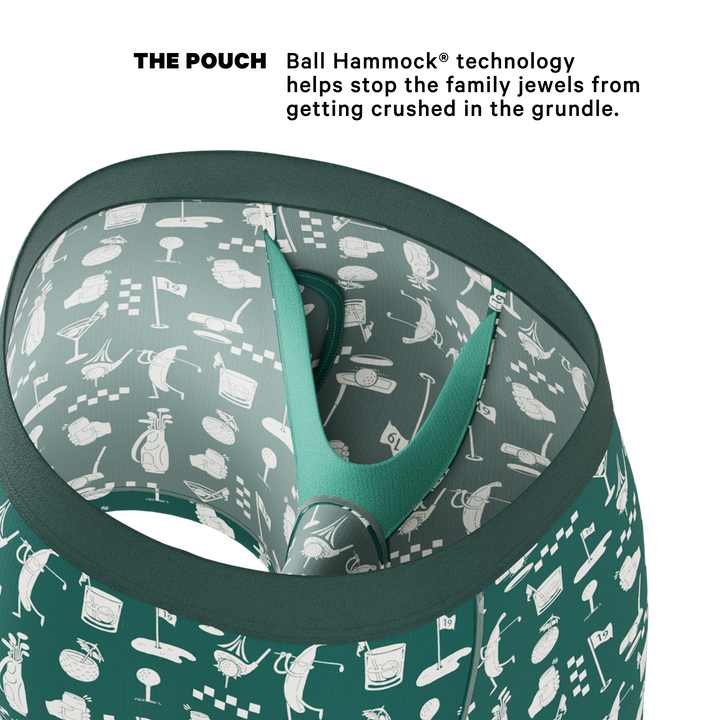 The Mulligan | Green Golf Ball Hammock® Pouch Underwear With Fly