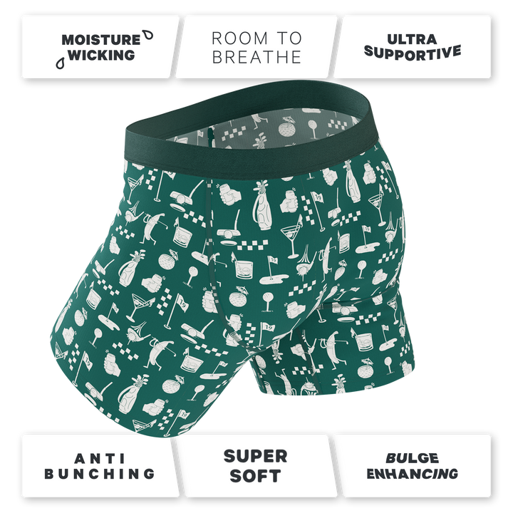 The Mulligan | Green Golf Ball Hammock® Pouch Underwear With Fly