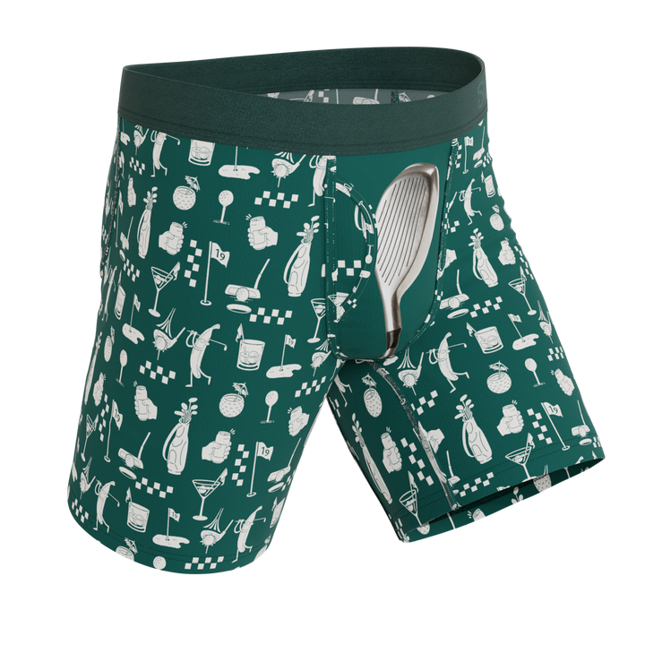 The Mulligan | Green Golf Long Leg Ball Hammock® Pouch Underwear With Fly