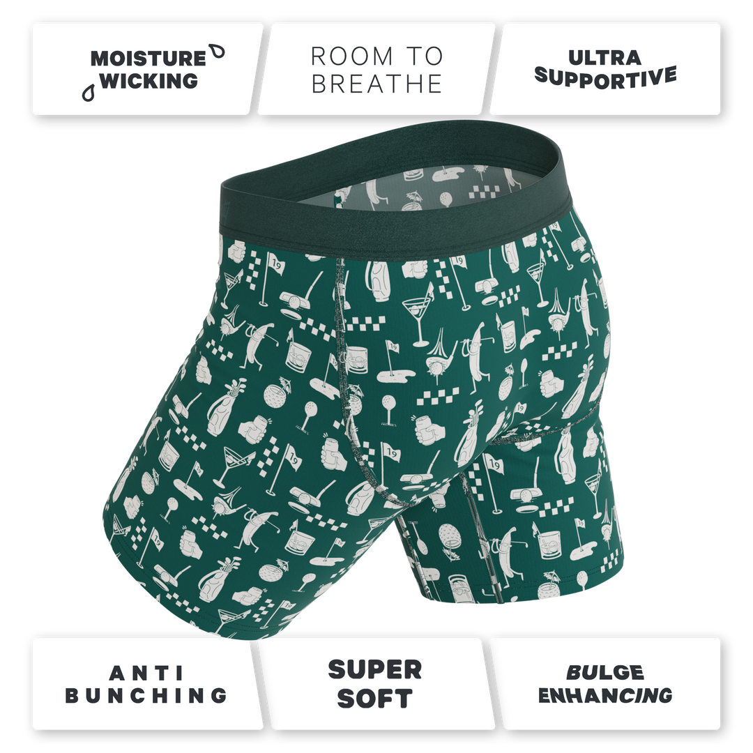 The Mulligan | Green Golf Long Leg Ball Hammock® Pouch Underwear With Fly