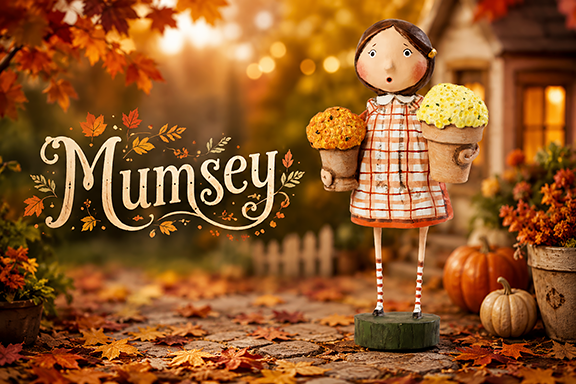 Mumsey Fall Figurine by Lori Mitchell