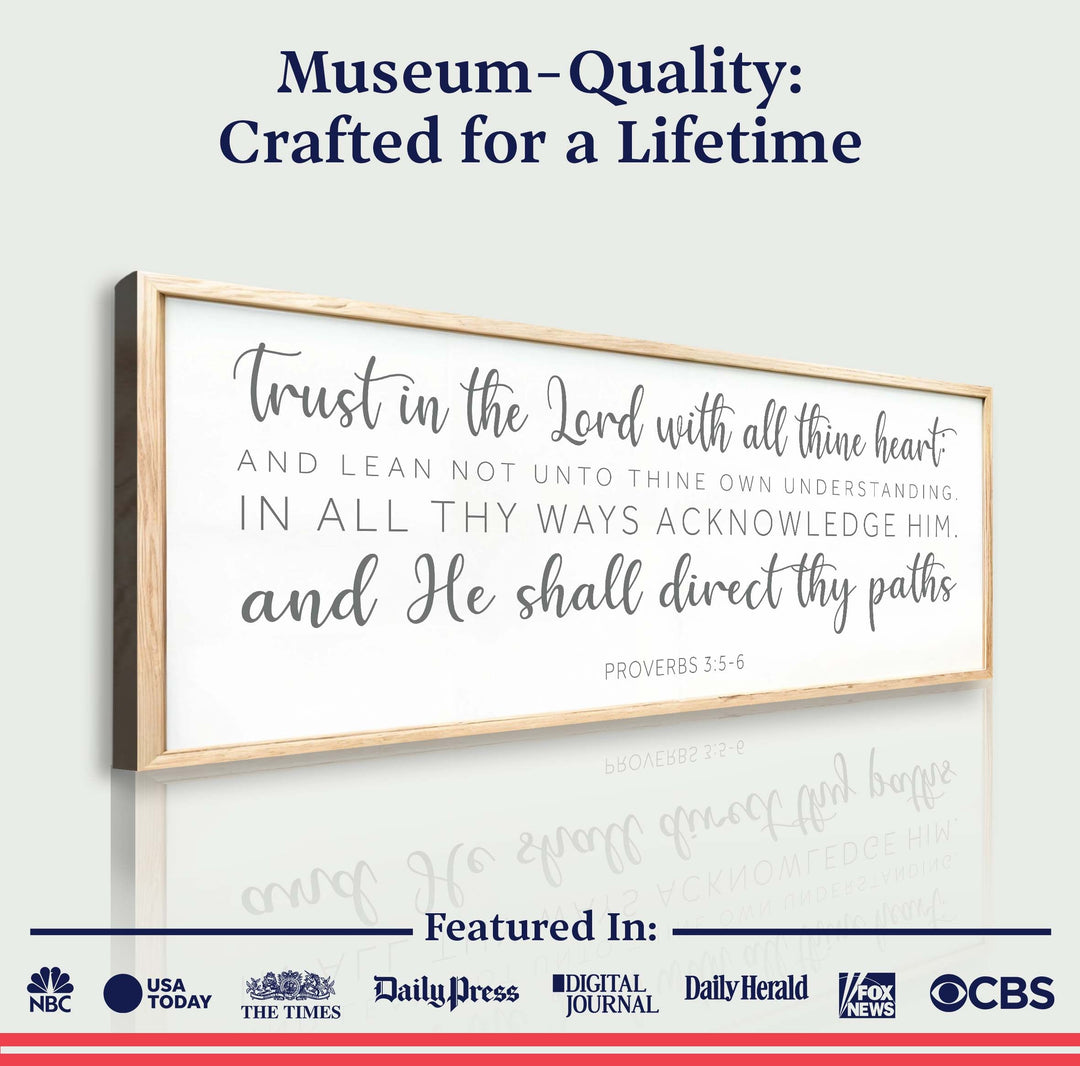 Proverbs 3:5-6 Faith Wall Sign