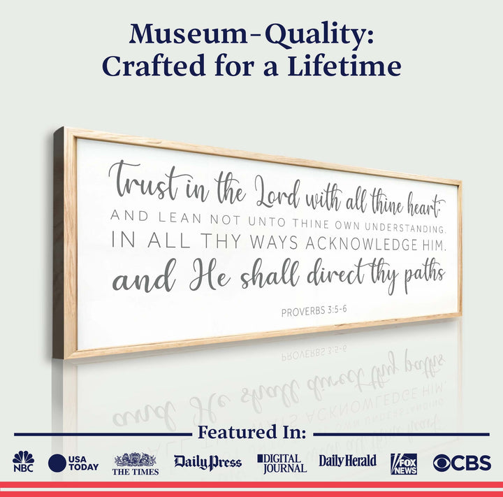 Proverbs 3:5-6 Faith Wall Sign