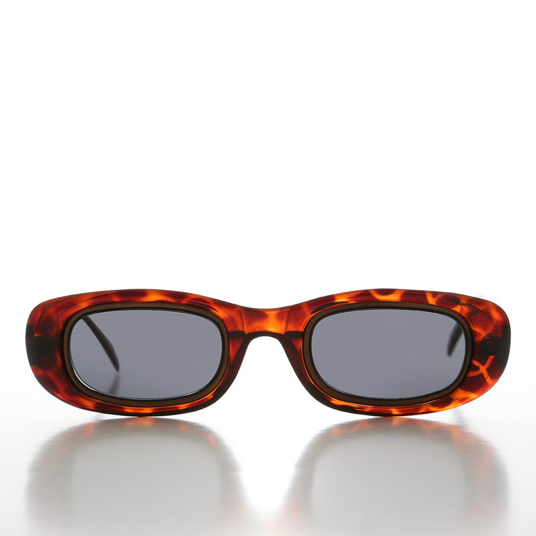 Metal Inlay Rectangular Vintage Sunglasses - Neville