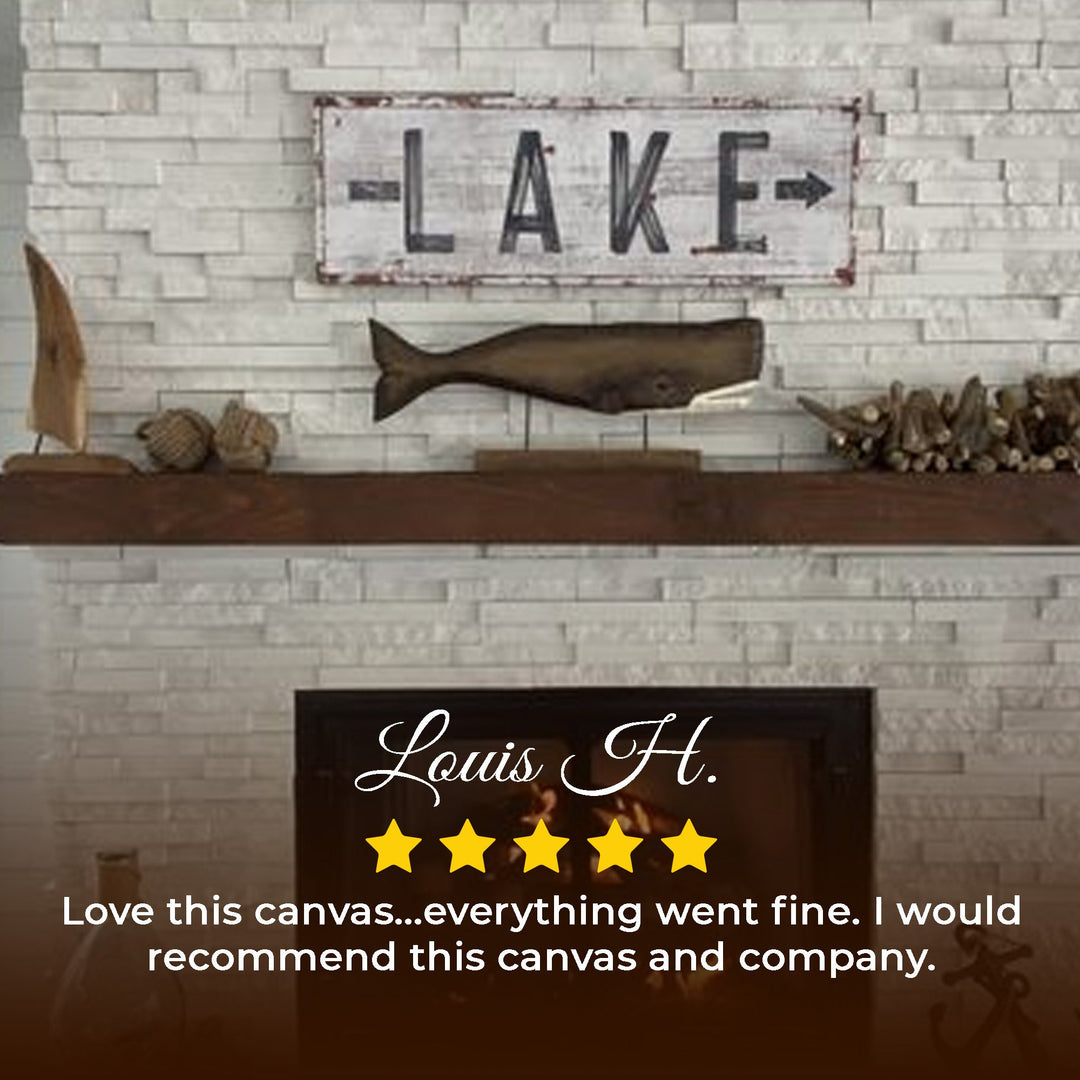 Rustic Lake Arrow Sign