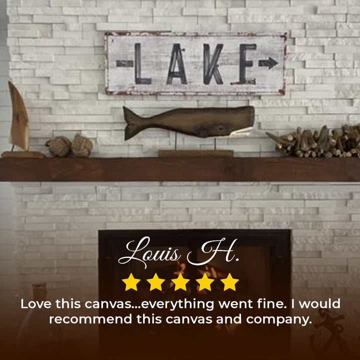 Rustic Lake Arrow Sign