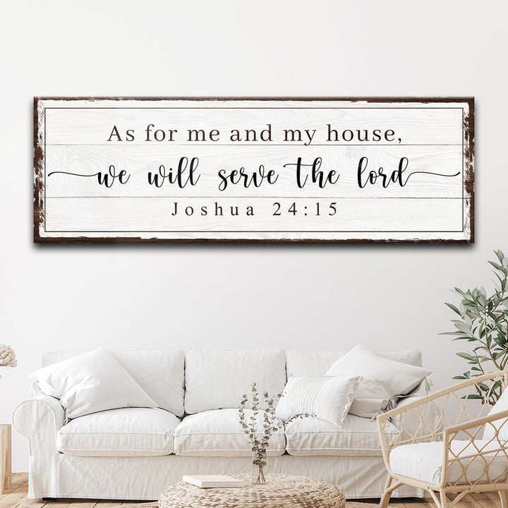 Joshua 24:15 - We Will Serve The Lord Vintage Sign VII