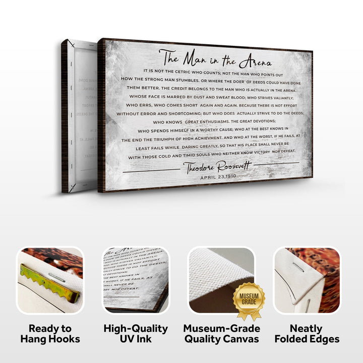 The Man In The Arena Grunge Sign