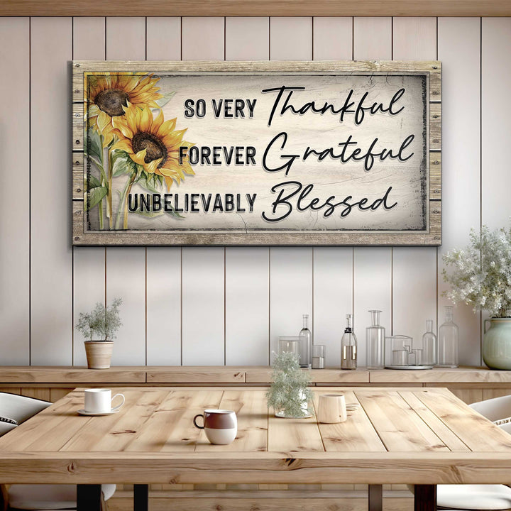 Grateful Thankful Blessed Family Sign II