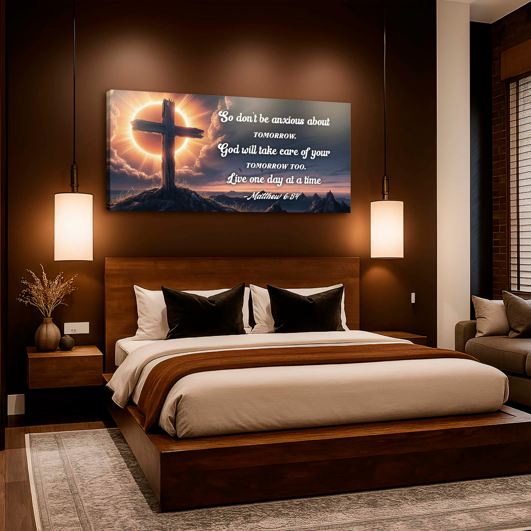 Matthew 6:34 - God Will Take Care of Your Tomorrow Faith Sign